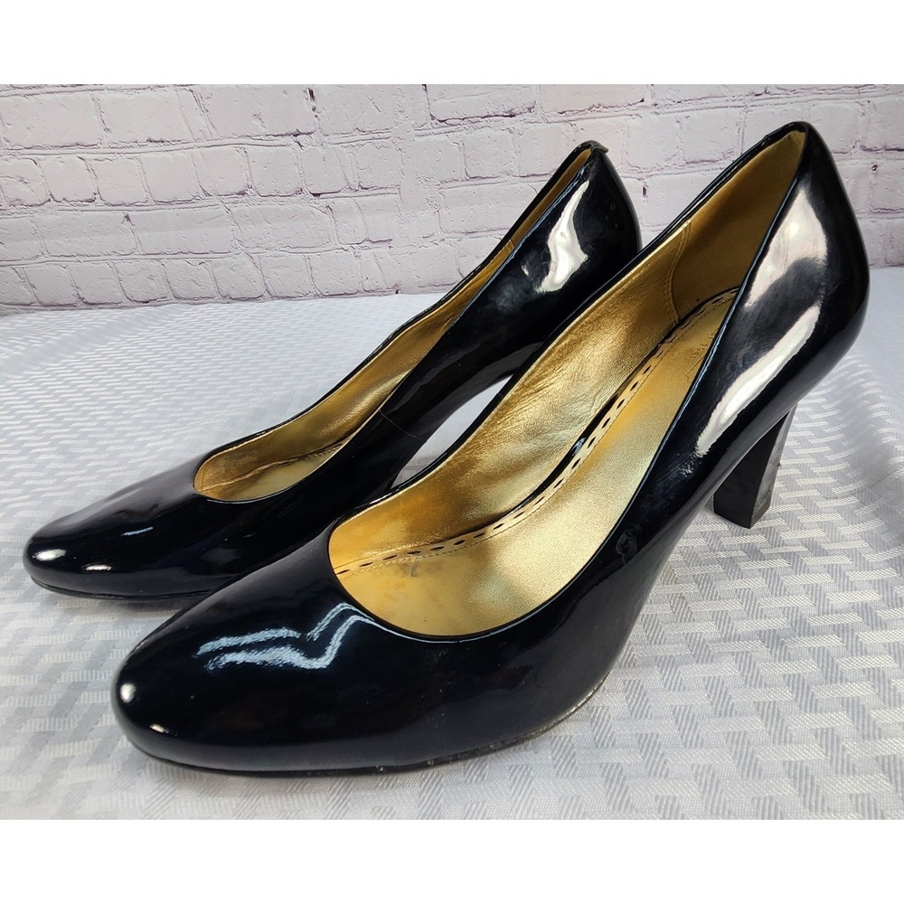 Coach-Sheri Women's Black Patent Leather Pumps‎ Heels Shoes-Size 10B